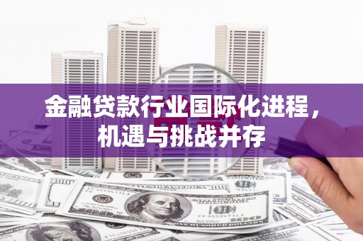 合江金融贷款行业国际化进程，机遇与挑战并存