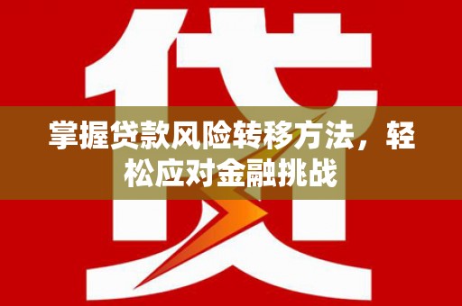 宣威掌握贷款风险转移方法，轻松应对金融挑战